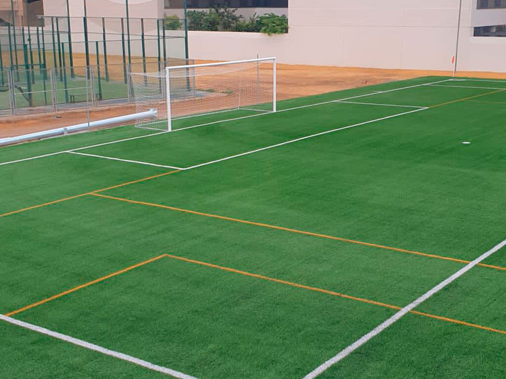 Obras de Construcción de Campo de Fútbol en Césped Artificial en  Colegio Portaceli de Sevilla Image