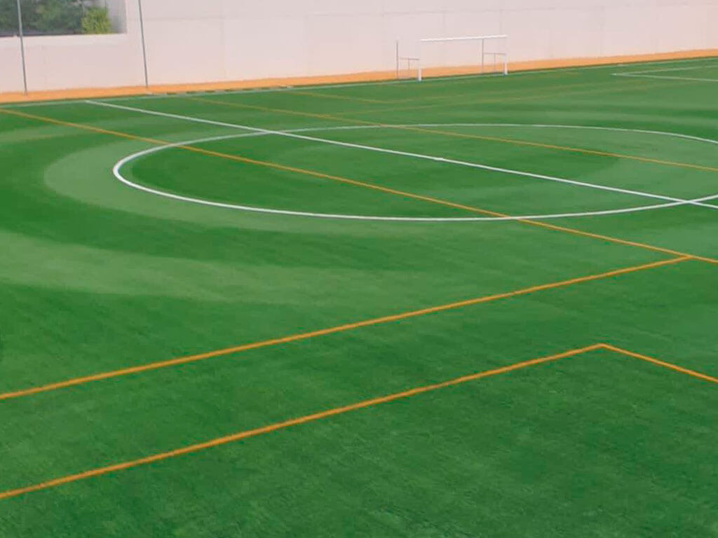 Obras de Construcción de Campo de Fútbol en Césped Artificial en  Colegio Portaceli de Sevilla Image