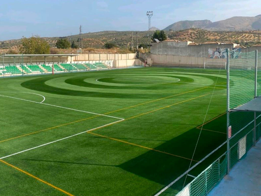 Obras de Sustitución del Césped Artificial del Campo de Fútbol Municipal de Pulianas en Granada