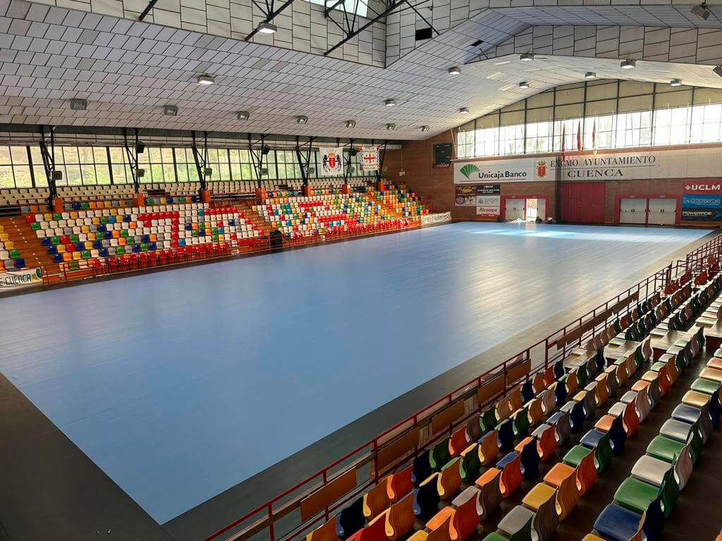 Obras de Pista Asobal desmontable en el Polideportivo Municipal “El Sargal” de Cuenca